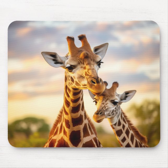 Mousepad Giraffe Animal Wilderness Beauness Art (Frente)