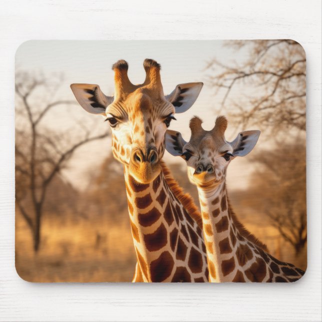 Mousepad Giraffe Animal Wilderness Beauness Art (Frente)