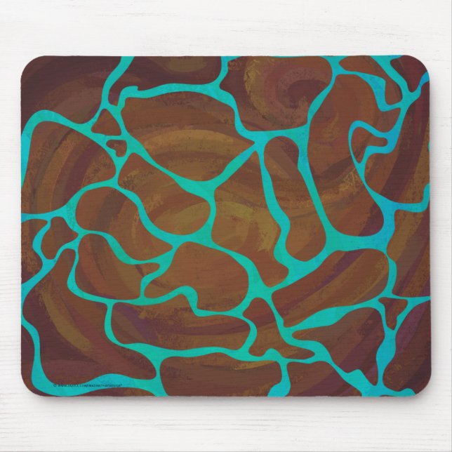 Mousepad Giraffe Brown and Teal Print (Frente)