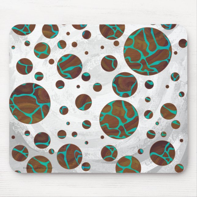 Mousepad Giraffe Brown e Teal Impressão (Frente)