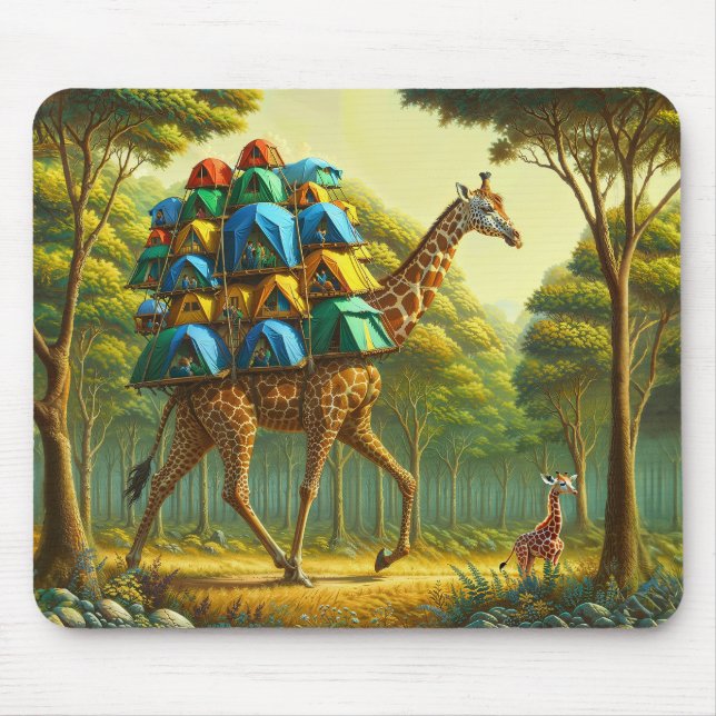 Mousepad Giraffe Caravan: Uma Aventura Safari no Céu (Frente)