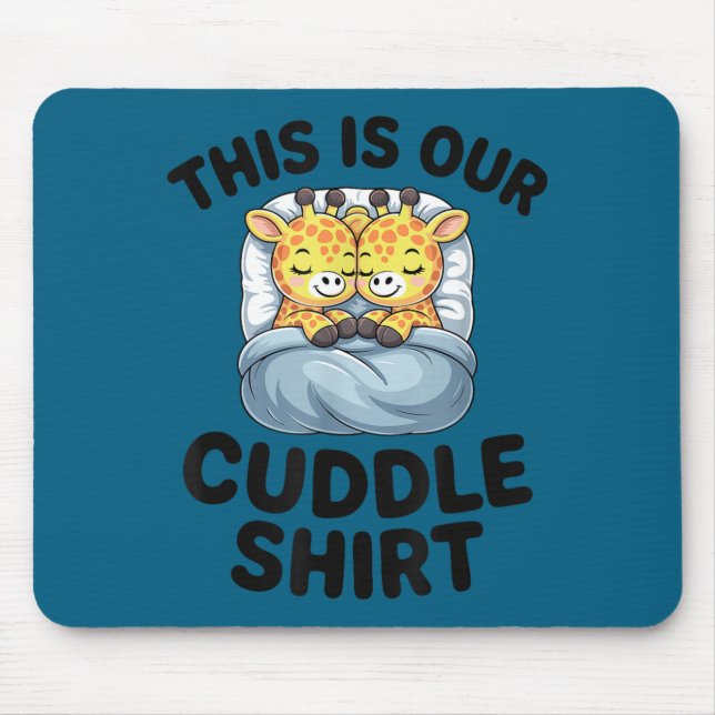 Mousepad Giraffe Couple Cute Love This Is Our Cuddle  (Frente)