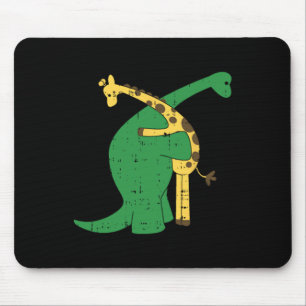 Mousepad Giraffe Dinosaur Hug Love Dino Animais Safari Hall