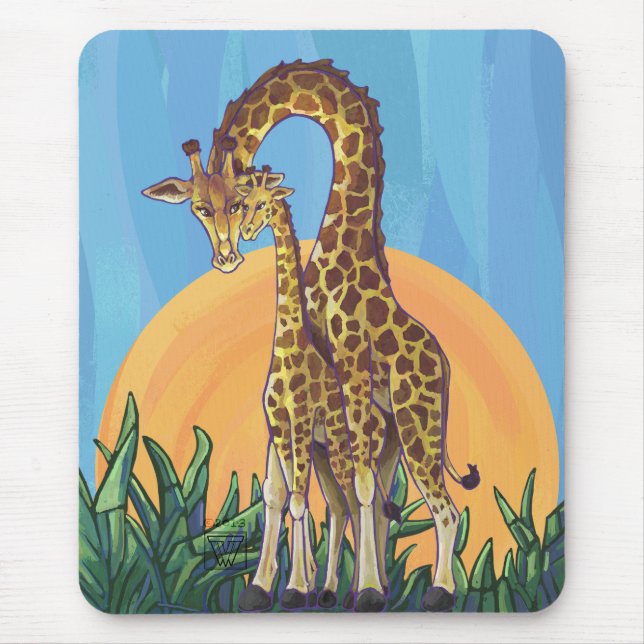 Mousepad Giraffe Mama e Bebê (Frente)