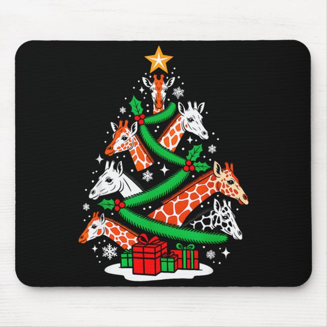 Mousepad Giraffe Tree Christmas Giraffe Lover Xmas Squad Me (Frente)
