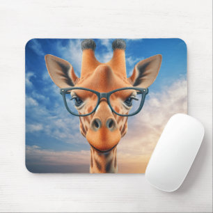 Mousepad Giraffe Vestindo óculos