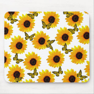 Mousepad Girassóis Amarelos E Borboletas, Bocal
