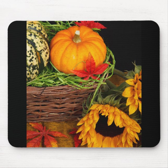 Mousepad Girassóis da Colheita de Outono (Frente)