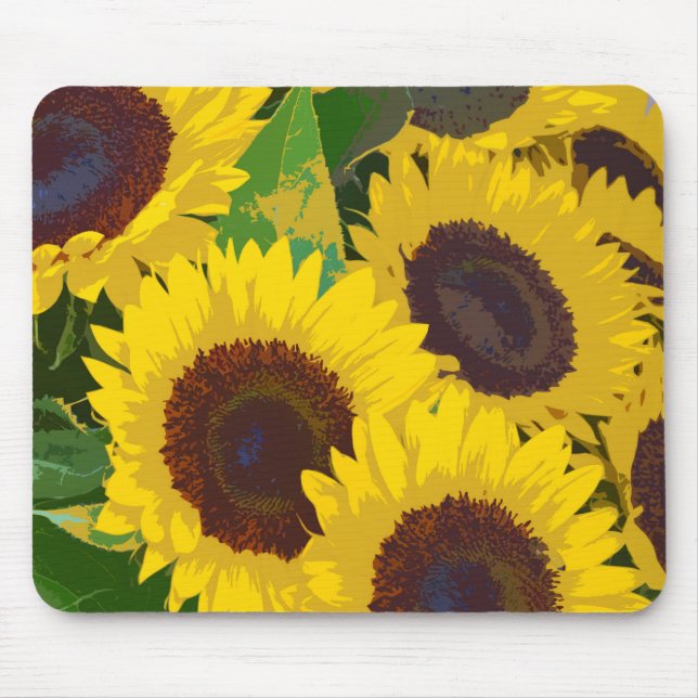 Mousepad Girassóis de verão amarelos (Frente)