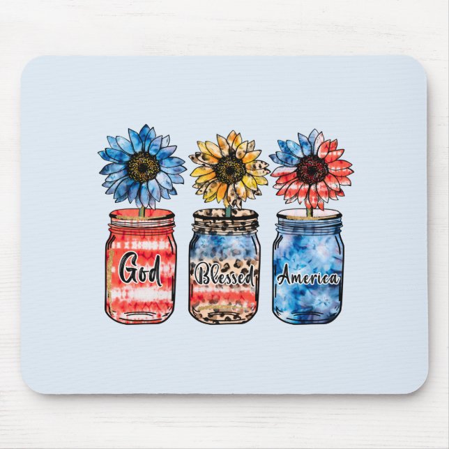 Mousepad Girassol 4 de julho | Deus abençoou a América (Frente)