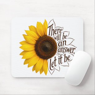 Mousepad Girassol Amarelo Com Citação Inspiradora