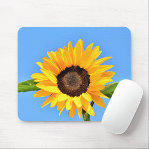 Mousepad Girassol Amarelo Contra o Sol no Céu Azul - Verão