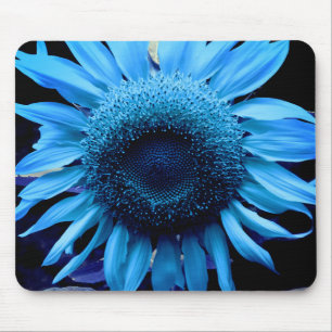 Mousepad Girassol azul floral retrógrado