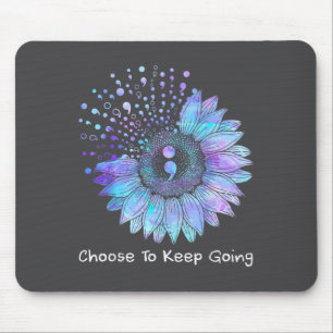 Mousepad Girassol Azul Turquesa Rouxo Fita Prevenção de Sui