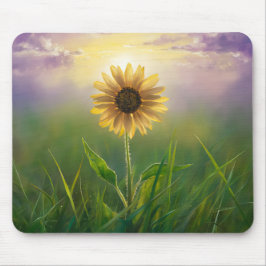 Mousepad Girassol Brilhante No Campo De Grassagem