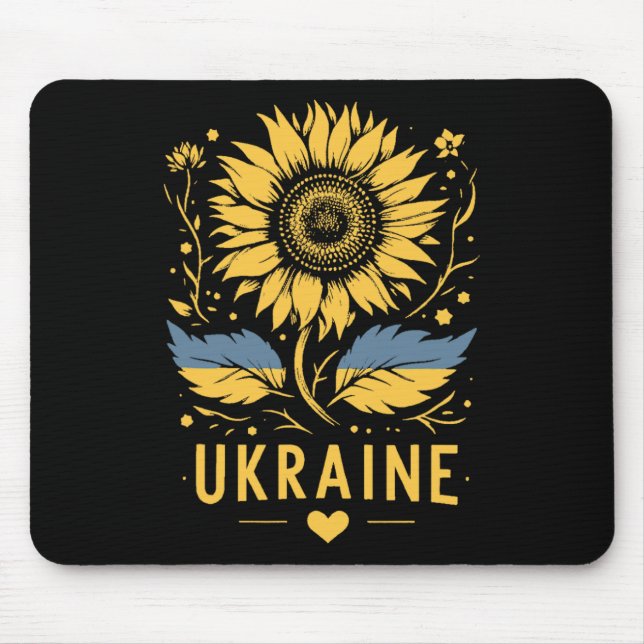 Mousepad Girassol Da Ucrânia Eu Fico Com A Ucrânia Paz Para (Frente)
