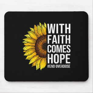 Mousepad Girassol de Conscientização sobre Overdose Com Fé