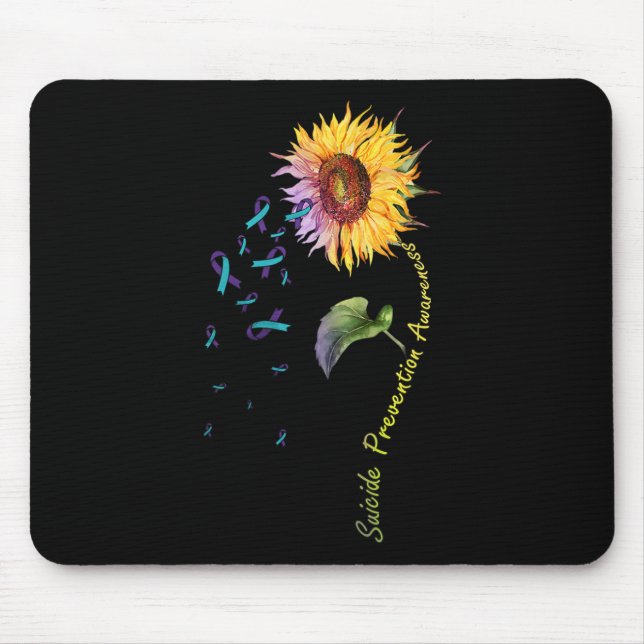 Mousepad Girassol de Conscientização sobre Prevenção do Sui (Frente)