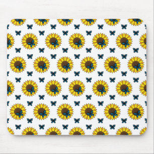 Mousepad Girassol e Borboleta Azul