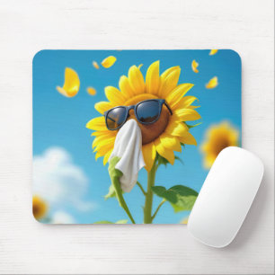 Mousepad Girassol espirrando num tecido