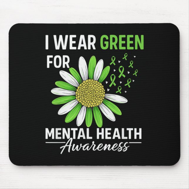 Mousepad Girassol Eu Uso Verde Para Conscientização da Saúd (Frente)