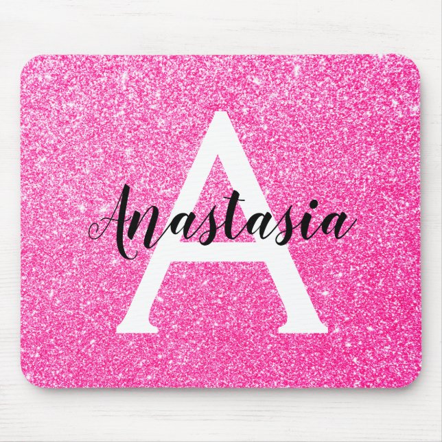 Mousepad Girassol Quente Cor-de-Rosa Brilhante Espalha Mono (Frente)