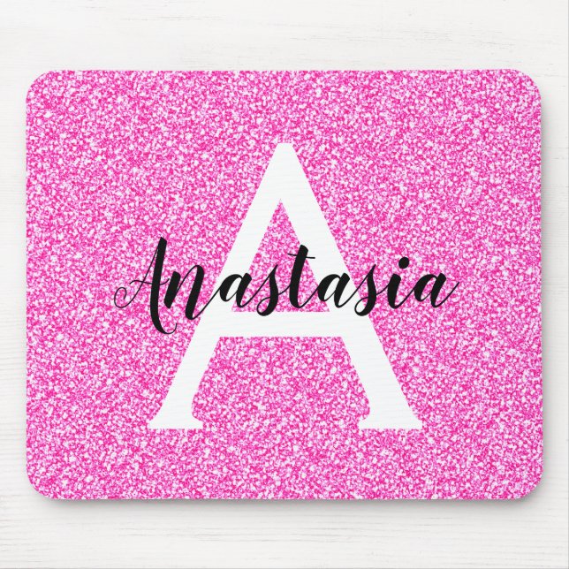 Mousepad Girassol Quente Cor-de-Rosa Brilhante Espalha Mono (Frente)