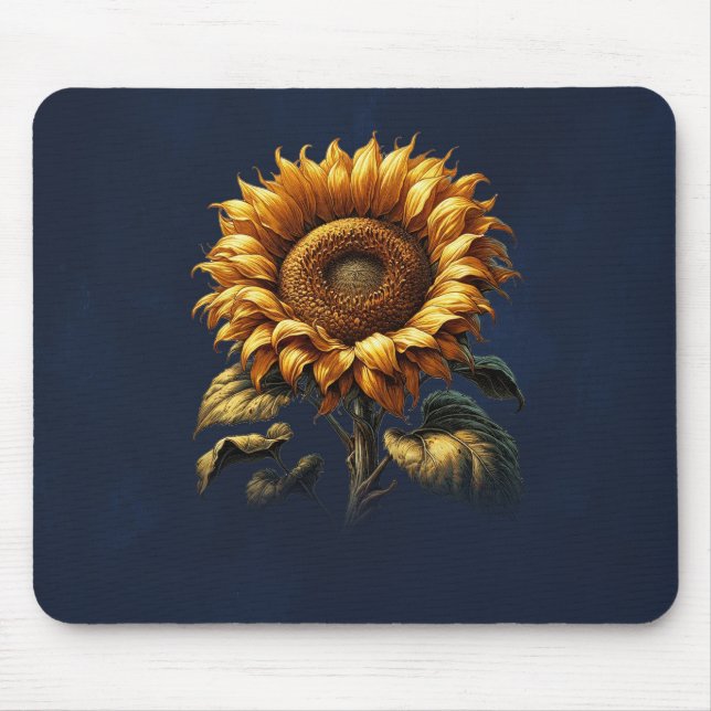Mousepad Girassol Rústico Azul  (Frente)