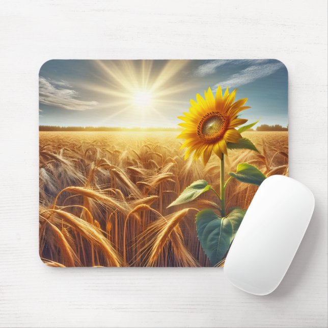 Mousepad Girassol Solitário No Campo Do Trigo (Com mouse)