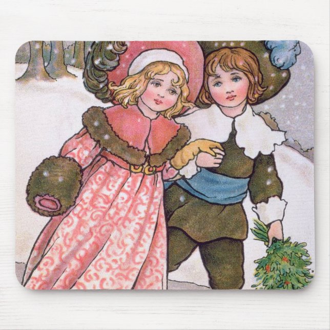 Mousepad Girl and boy ice skating - Florence Hardy (Frente)