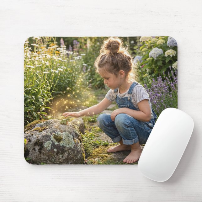 Mousepad Girl Casting a Spell on a Frog (Com mouse)