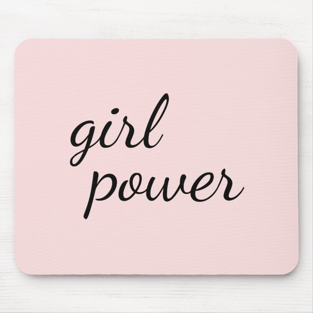Mousepad Girl Gang Girl Power Modern Feminism Blush Pink (Frente)