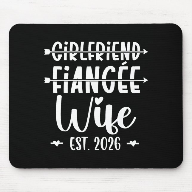 Mousepad Girlfriend Fiance Wife 2026 Just Married Wedding H (Frente)