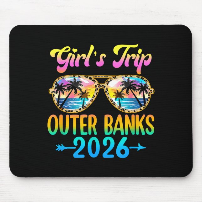 Mousepad Girl's Trip Outer Banks 2026 Summer Vacation Sungl (Frente)