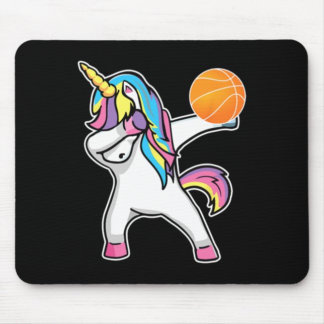 Mousepad Girls Unicorn Dabbing Bysketbyll Player (Frente)