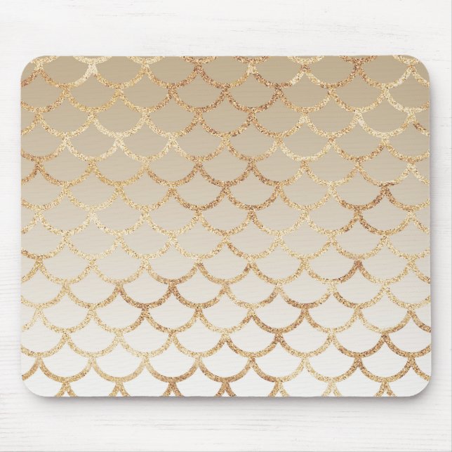 Mousepad Girly and Glam Ombre Dourada Sereia Glitter Sparkl (Frente)