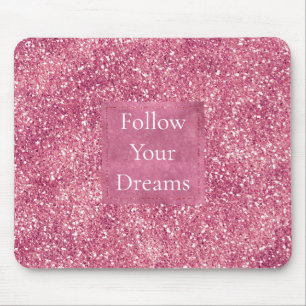 Mousepad Girly Pink Glitter Sparkle Glitz