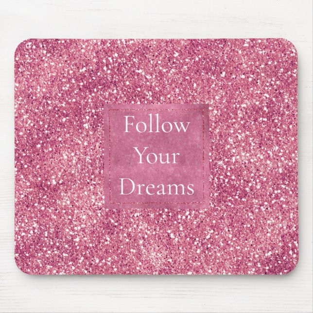 Mousepad Girly Pink Glitter Sparkle Glitz (Frente)
