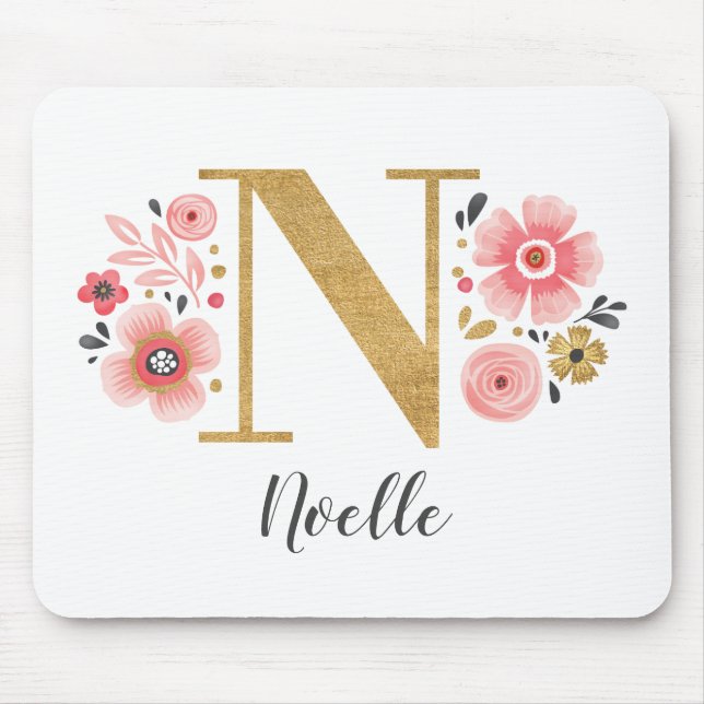 Mousepad Girly Pink Monograma (Frente)