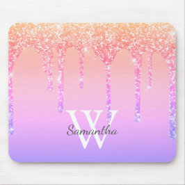 Mousepad Girly Rainbow Glitter Sparkle Drives Nome do Monog