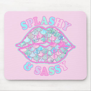 Mousepad Girly Splashy e Sassy Turquoise Rosa Sassy Kiss