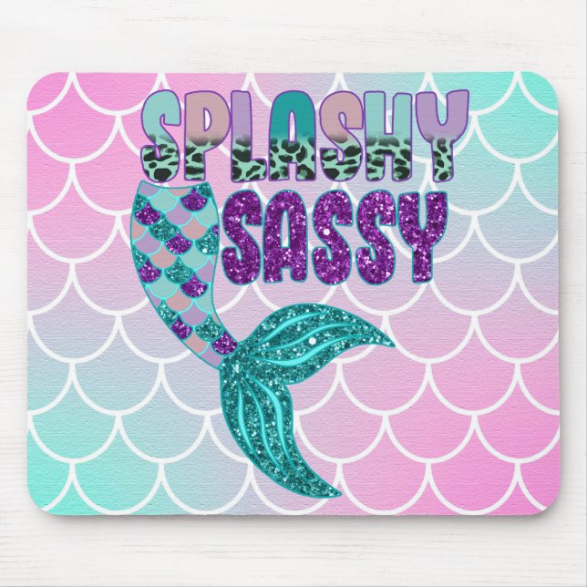 Mousepad Girly Splashy Sassy Pink Roxo - Púrpura - Cauda da (Frente)