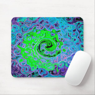 Mousepad Giro do Abstrato retrógrado do verde limão do 