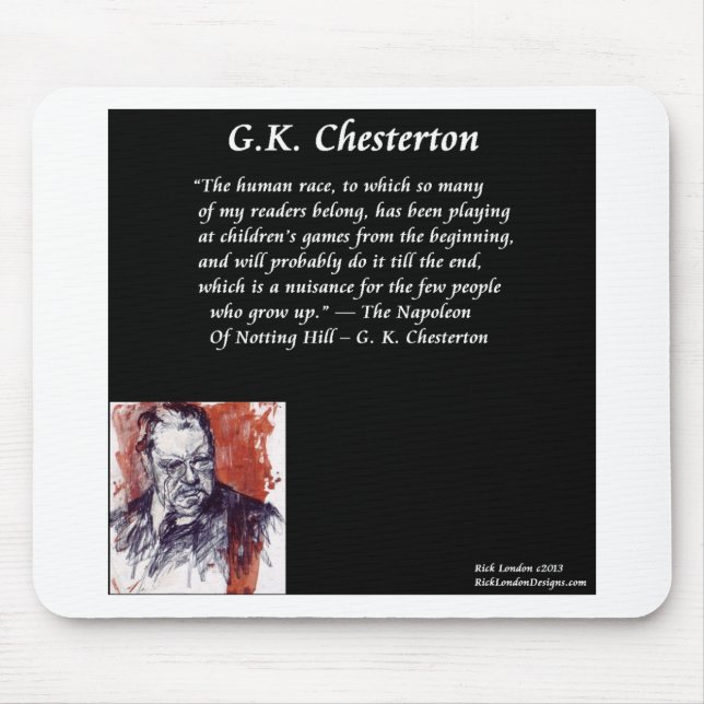 Mousepad GK Chesterton e Abrindo Linha do Livro (Frente)