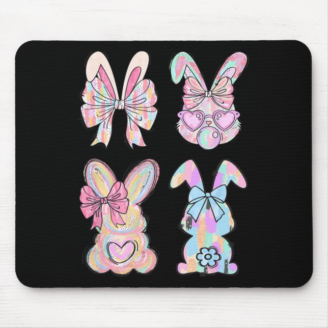 Mousepad Gl Ombré Dia de Páscoa Coelho Fofo Face Coelhinho  (Frente)