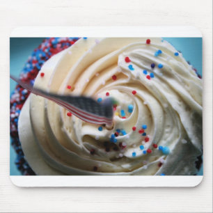 Mousepad Glacé do cupcake com uma bandeira americana