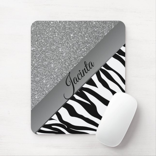 Mousepad Glam Black and White Zebra (Com mouse)