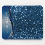 Mousepad Glam Bling Personalizado Caligrafia com Brilho Azu<br><div class="desc">Este design não contém purpurina ou lantejoulas. Ele pode ser personalizado na área fornecida, alterando a foto e/ou o texto. Ou pode ser customizado clicando em "Personalizar este modelo" e, em seguida, escolhendo a opção "clique para personalizar ainda mais" e excluir ou alterar a cor do fundo, adicionar texto, alterar...</div>