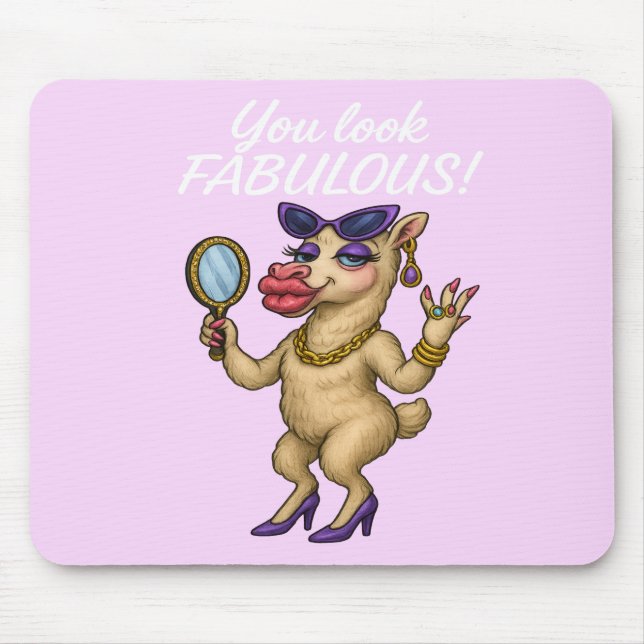 Mousepad Glam Lama - Fabuloso de Cabeça a Hoof (Frente)