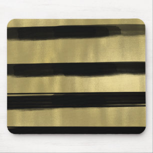 Mousepad Glam Moderno Preto e Dourado Listra Traço de Pince